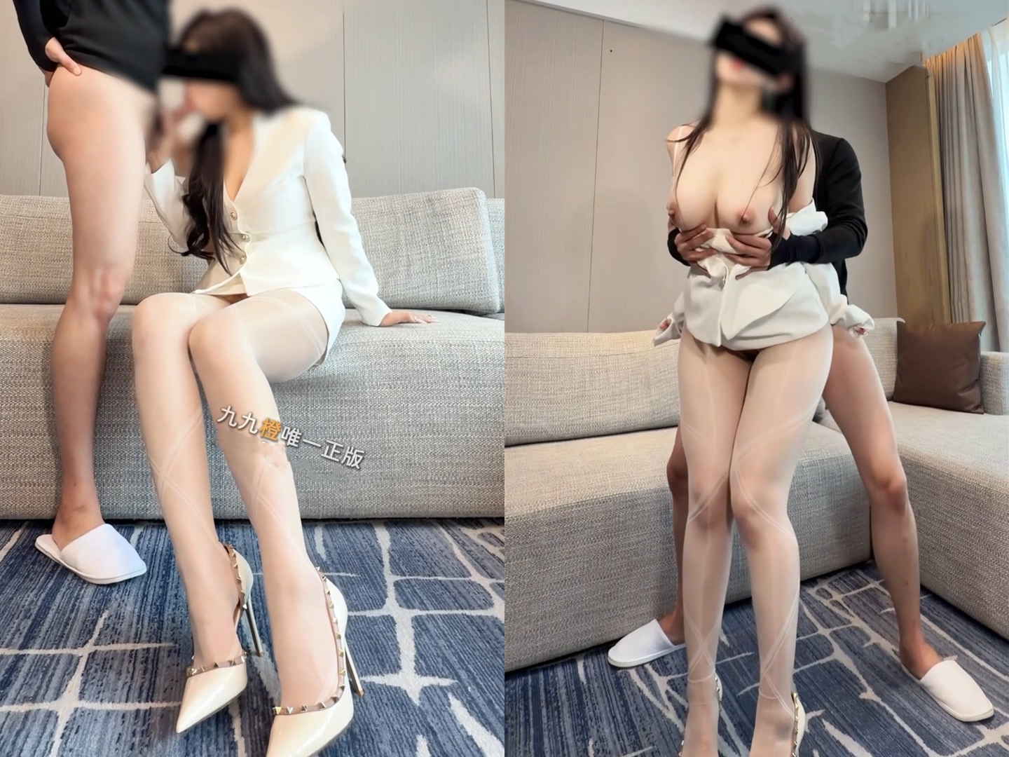 九九橙 - 頂級36D巨乳反差婊白絲OL裝吮吸肉棒無套騎乘後入速插內射